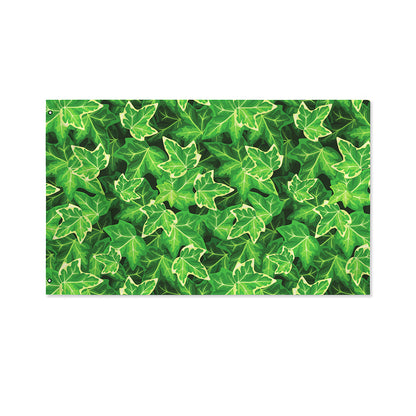 Green Ivy Leaf Pattern Print Polyester Flag