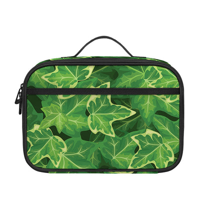 Green Ivy Leaf Pattern Print Portable Lunch Bag