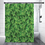 Green Ivy Leaf Pattern Print Premium Shower Curtain