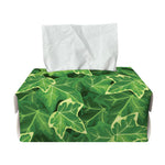 Green Ivy Leaf Pattern Print Rectangle Tissue Box Cover