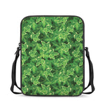 Green Ivy Leaf Pattern Print Rectangular Crossbody Bag