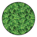 Green Ivy Leaf Pattern Print Round Floor Mat