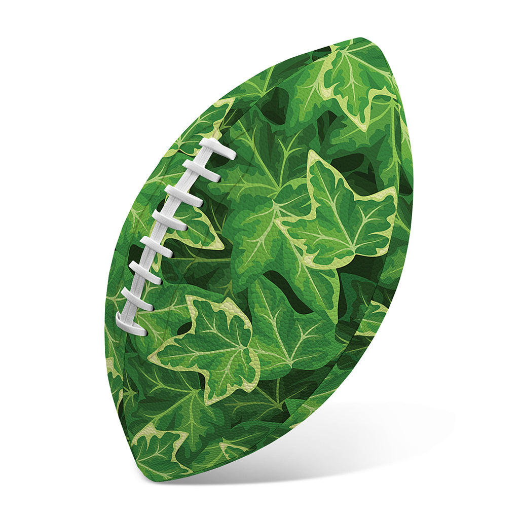 Green Ivy Leaf Pattern Print Rugby Ball