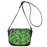 Green Ivy Leaf Pattern Print Saddle Bag