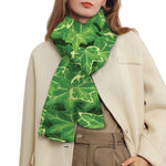 Green Ivy Leaf Pattern Print Scarf
