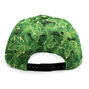 Green Ivy Leaf Pattern Print Snapback Cap