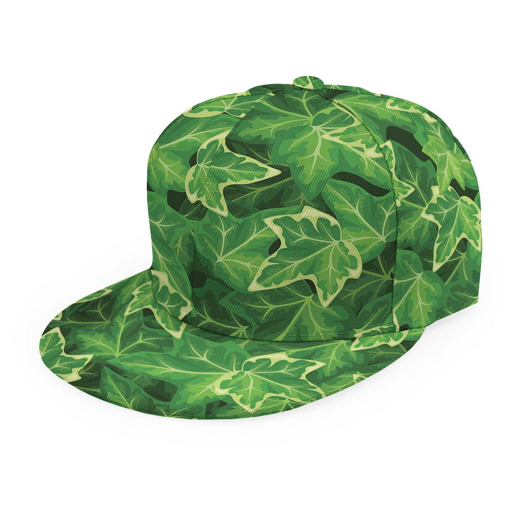 Green Ivy Leaf Pattern Print Snapback Cap