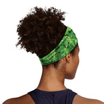 Green Ivy Leaf Pattern Print Sports Headband