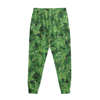 Green Ivy Leaf Pattern Print Sweatpants