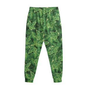 Green Ivy Leaf Pattern Print Sweatpants