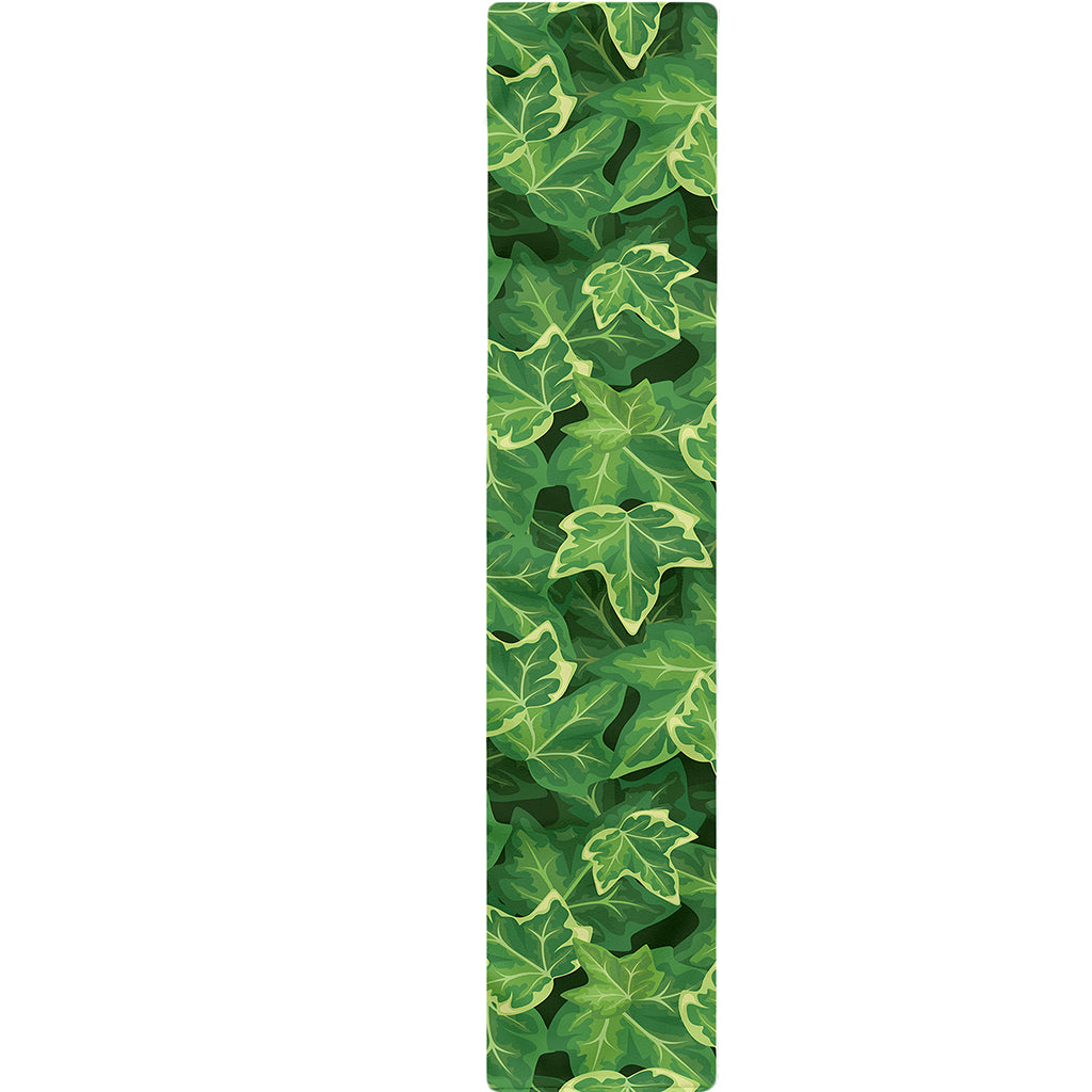 Green Ivy Leaf Pattern Print Table Runner