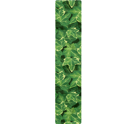 Green Ivy Leaf Pattern Print Table Runner