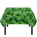 Green Ivy Leaf Pattern Print Tablecloth