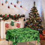 Green Ivy Leaf Pattern Print Tablecloth