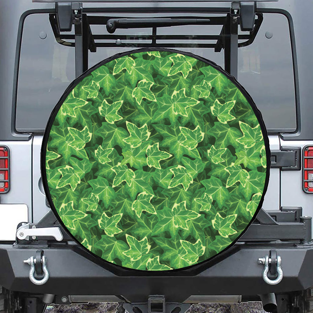 Green Ivy Leaf Pattern Print Tire Cover