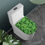 Green Ivy Leaf Pattern Print Toilet Lid Cover
