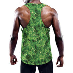 Green Ivy Leaf Pattern Print Training Tank Top