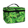 Green Ivy Leaf Pattern Print Travel Makeup Bag