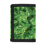 Green Ivy Leaf Pattern Print Trifold Wallet