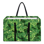 Green Ivy Leaf Pattern Print Utility Tote Bag