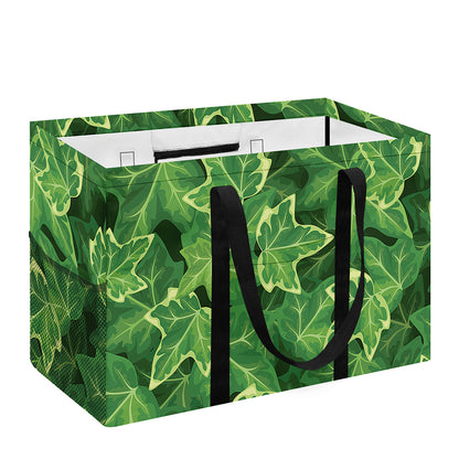 Green Ivy Leaf Pattern Print Utility Tote Bag