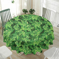 Green Ivy Leaf Pattern Print Waterproof Round Tablecloth