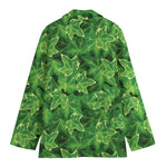 Green Ivy Leaf Pattern Print Women's Blazer