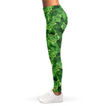 Green Ivy Leaf Pattern Print Women's Leggings