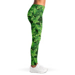 Green Ivy Leaf Pattern Print Women's Leggings