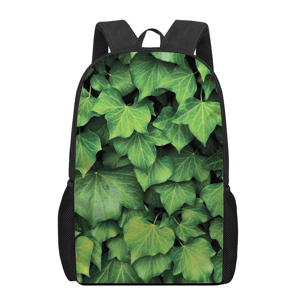 Green Ivy Leaf Print 17 Inch Backpack