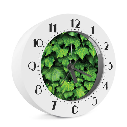 Green Ivy Leaf Print Alarm Clock