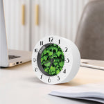 Green Ivy Leaf Print Alarm Clock