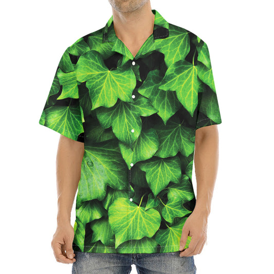 Green Ivy Leaf Print Aloha Shirt