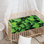 Green Ivy Leaf Print Baby Crib Sheet