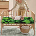 Green Ivy Leaf Print Baby Crib Sheet
