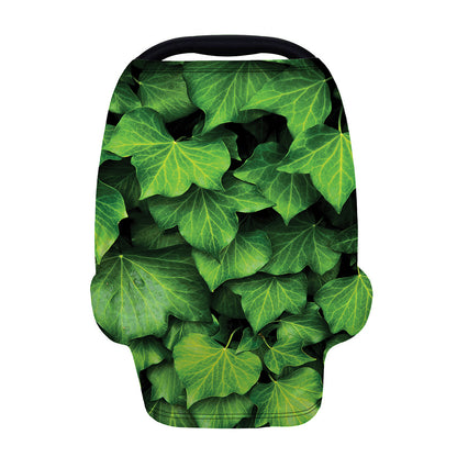 Green Ivy Leaf Print Baby Seat Cover