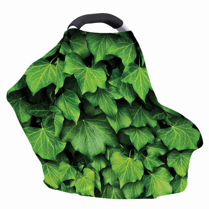 Green Ivy Leaf Print Baby Seat Cover