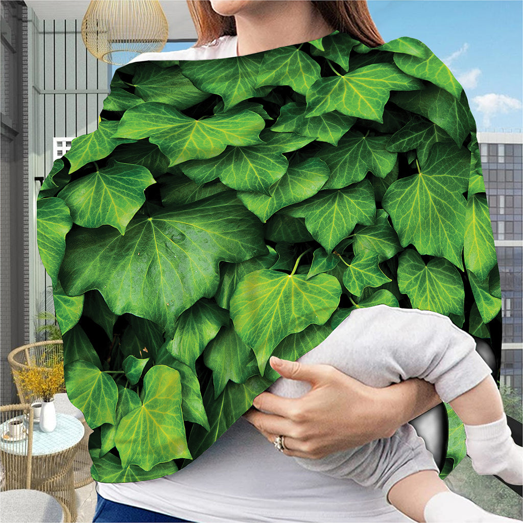 Green Ivy Leaf Print Baby Seat Cover