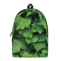 Green Ivy Leaf Print School Backpack