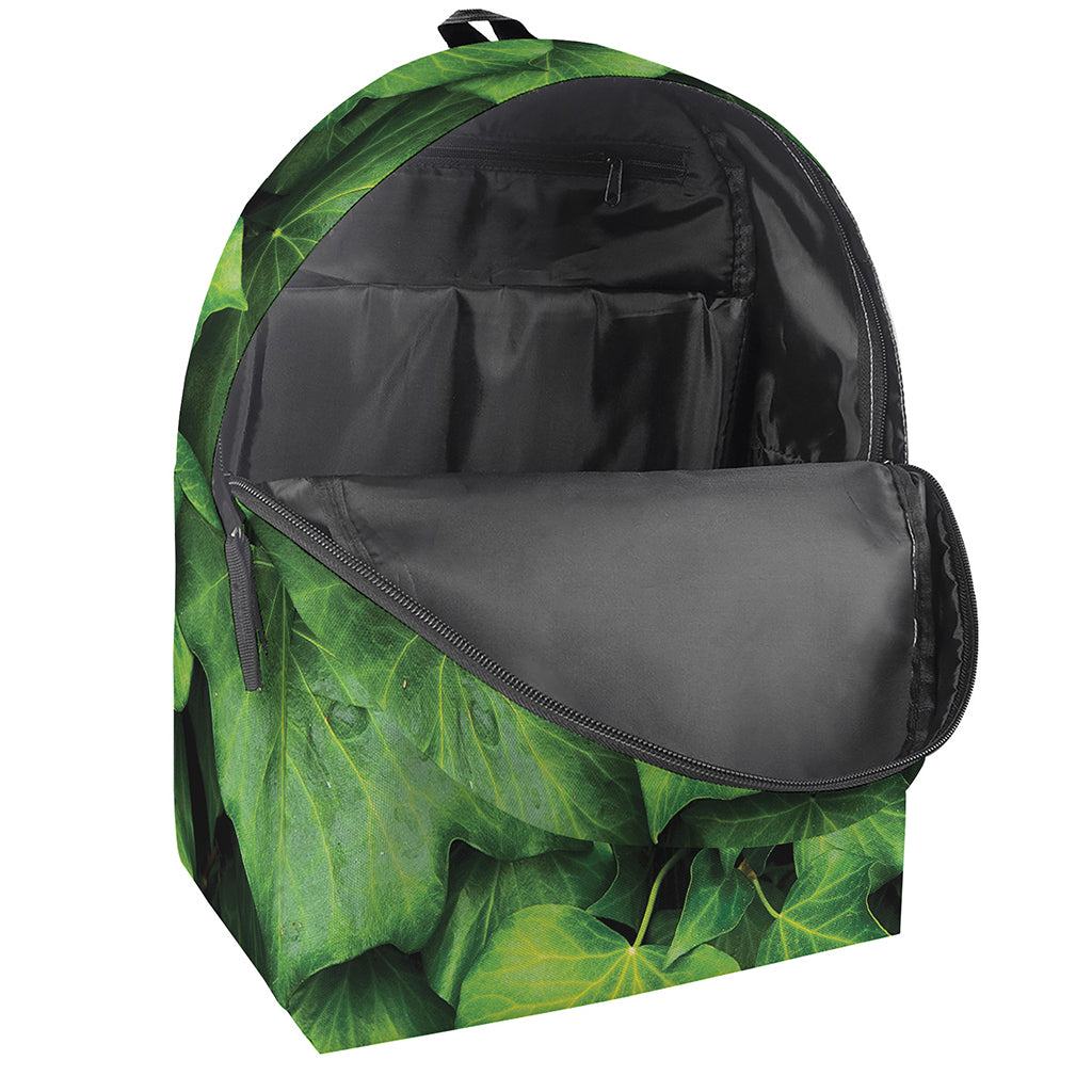 Green Ivy Leaf Print Backpack