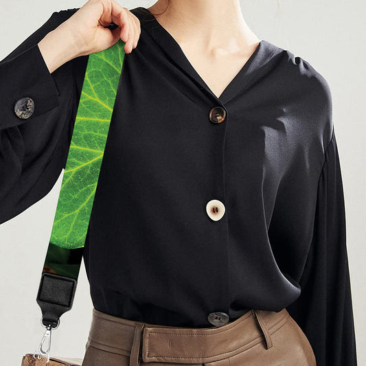 Green Ivy Leaf Print Bag Strap