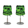 Green Ivy Leaf Print Bar Stool Covers