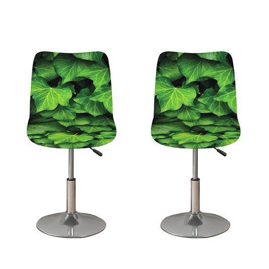 Green Ivy Leaf Print Bar Stool Covers