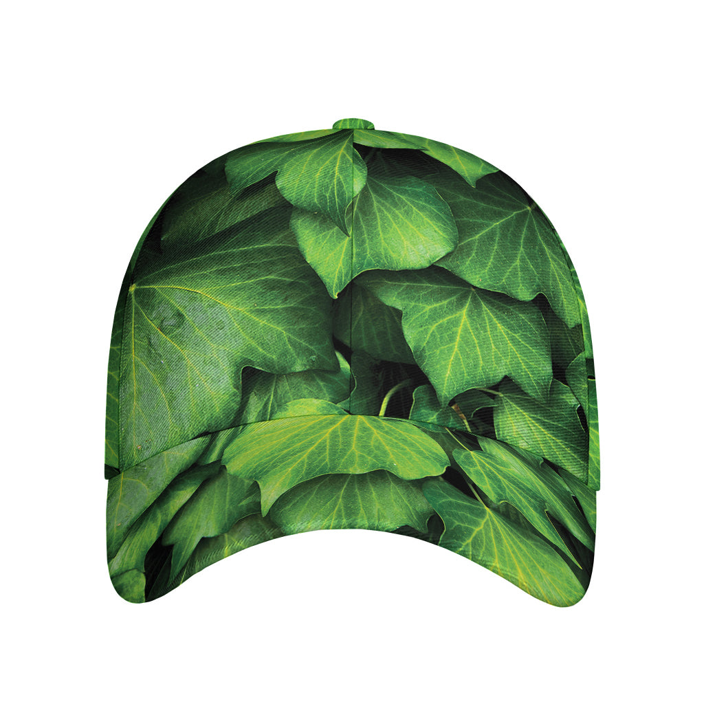 Green Ivy Leaf Print Baseball Cap