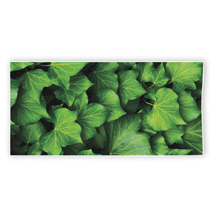 Green Ivy Leaf Print Beach Towel