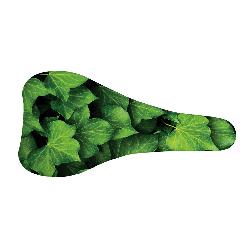 Green Ivy Leaf Print Bicycle Seat Cover