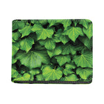 Green Ivy Leaf Print Bifold Wallet