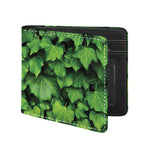 Green Ivy Leaf Print Bifold Wallet