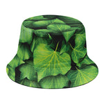 Green Ivy Leaf Print Bucket Hat