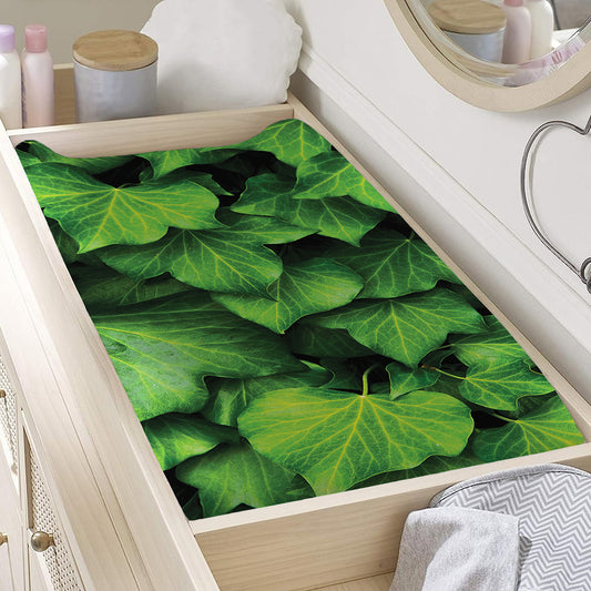Green Ivy Leaf Print Changing Pad Cover